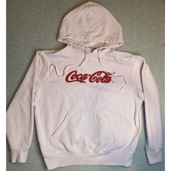 Tops - Coca-Cola W Sz XXL Pink Hoodie Oversized Retro Red Stitched Felt Logo Coquette